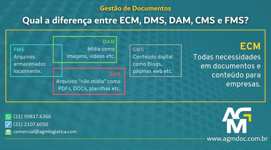 Qual a diferença entre ECM, DMS, DAM, CMS e FMS?